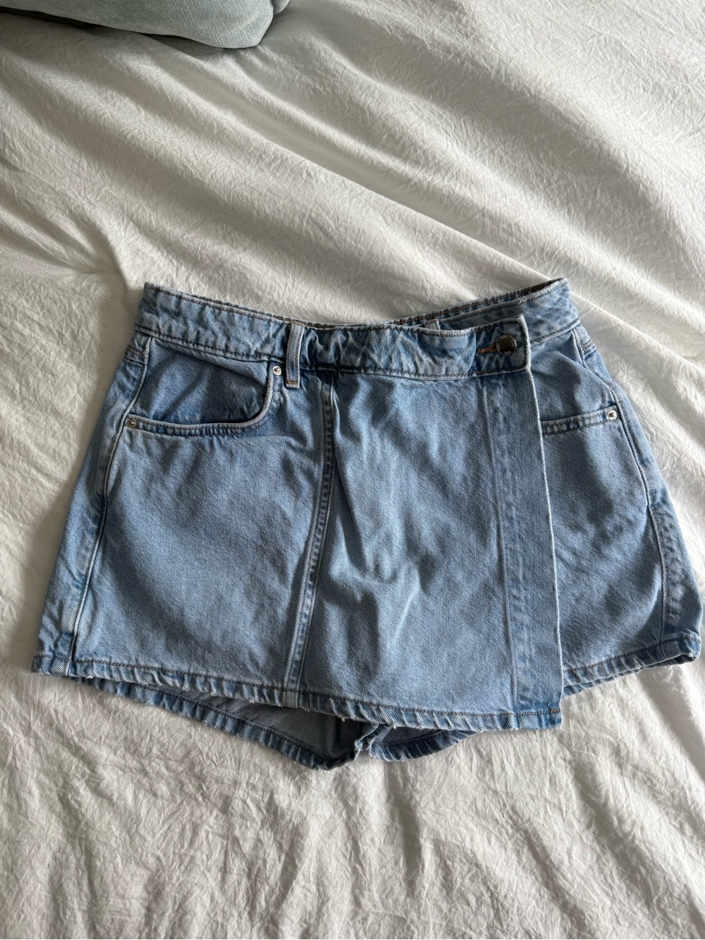 Zara Light Blue Denim Skort | Small